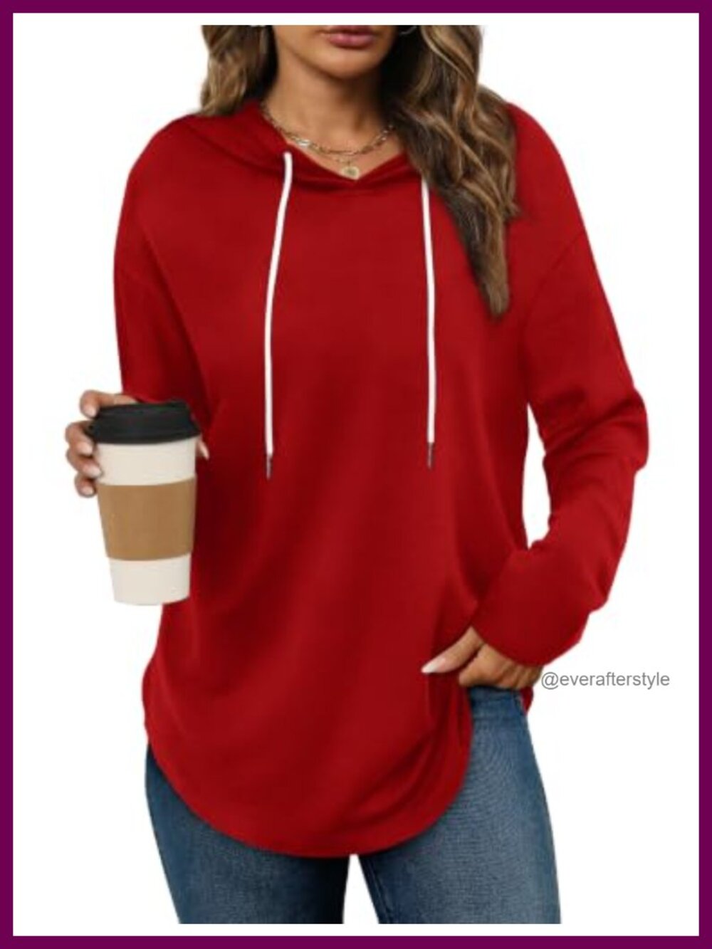 Crewneck Hoodie Long Sleeve Sweatshirt Casual Winter Pullover Tunic